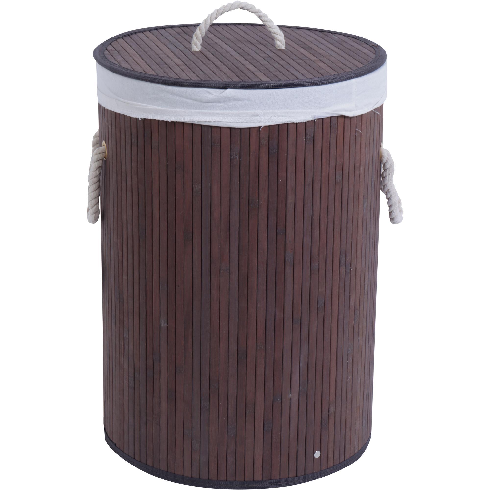 BRWN BAMBOO LANDRY BSKET