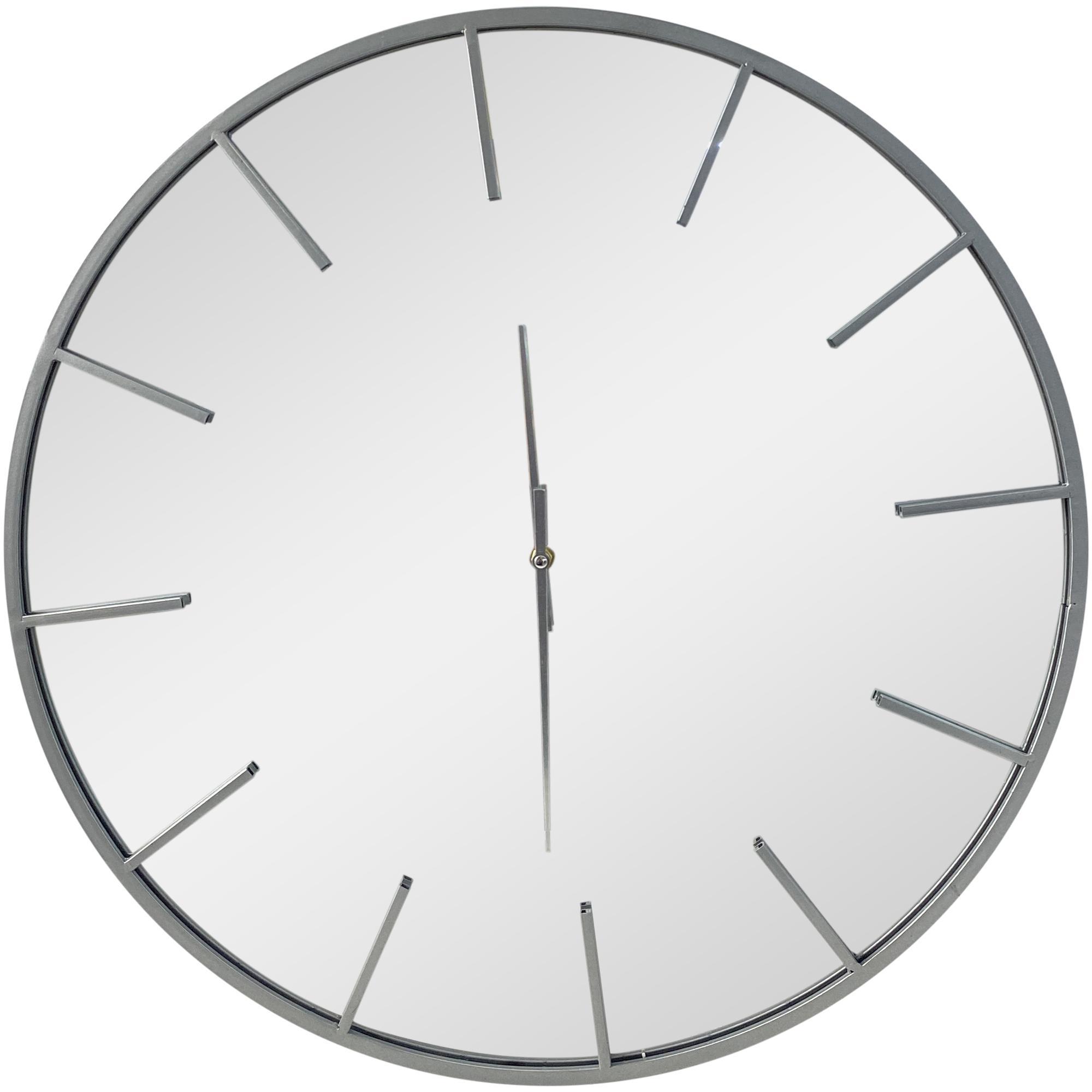 24" SILVER MIRR WALL CLOCK