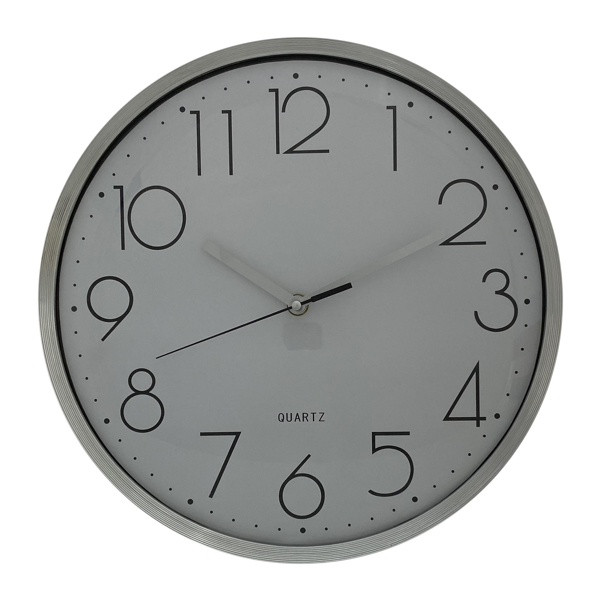 13" SILVER WALL CLOCK