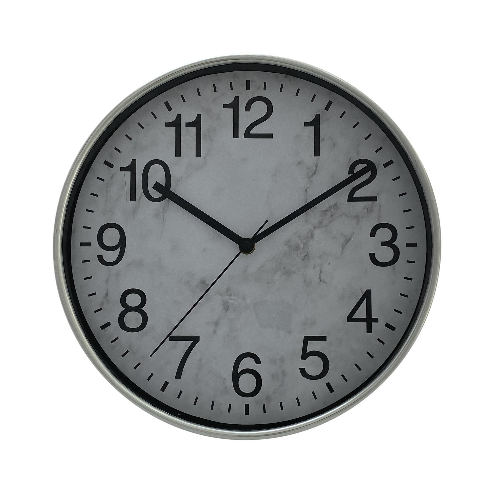 12" SILVER WALL CLOCK