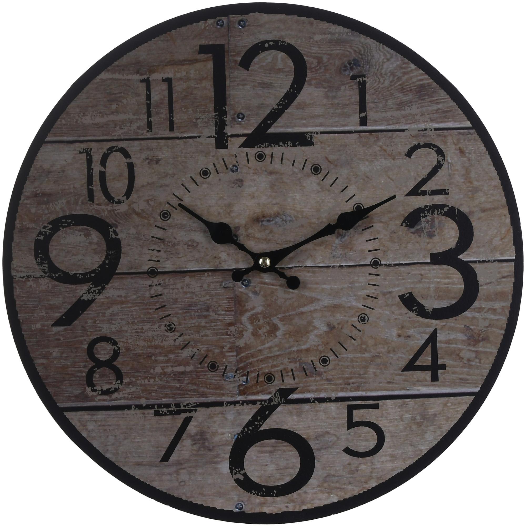 14"ROUND WOODEN CLOCK