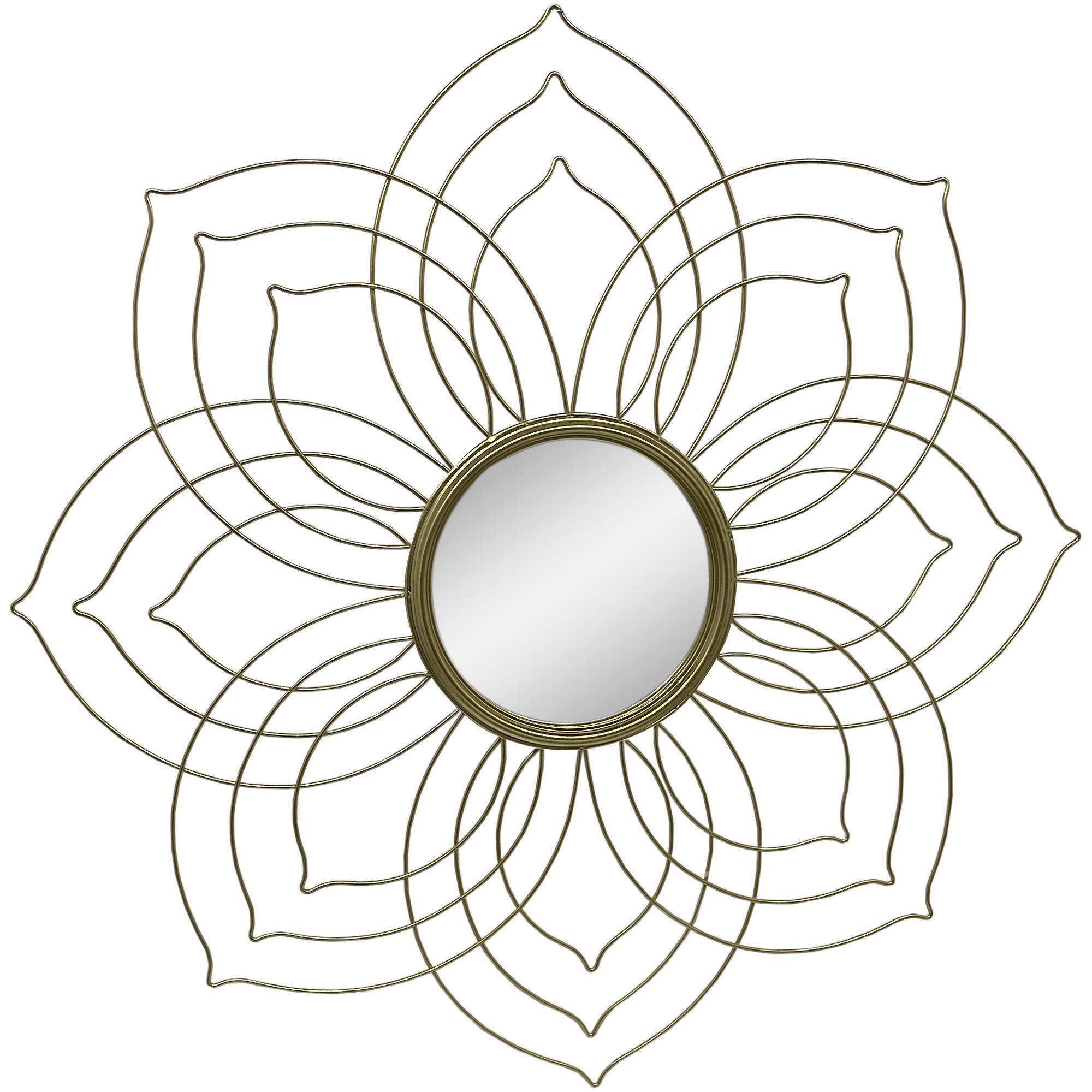 31" GOLD FLOWER MIRROR