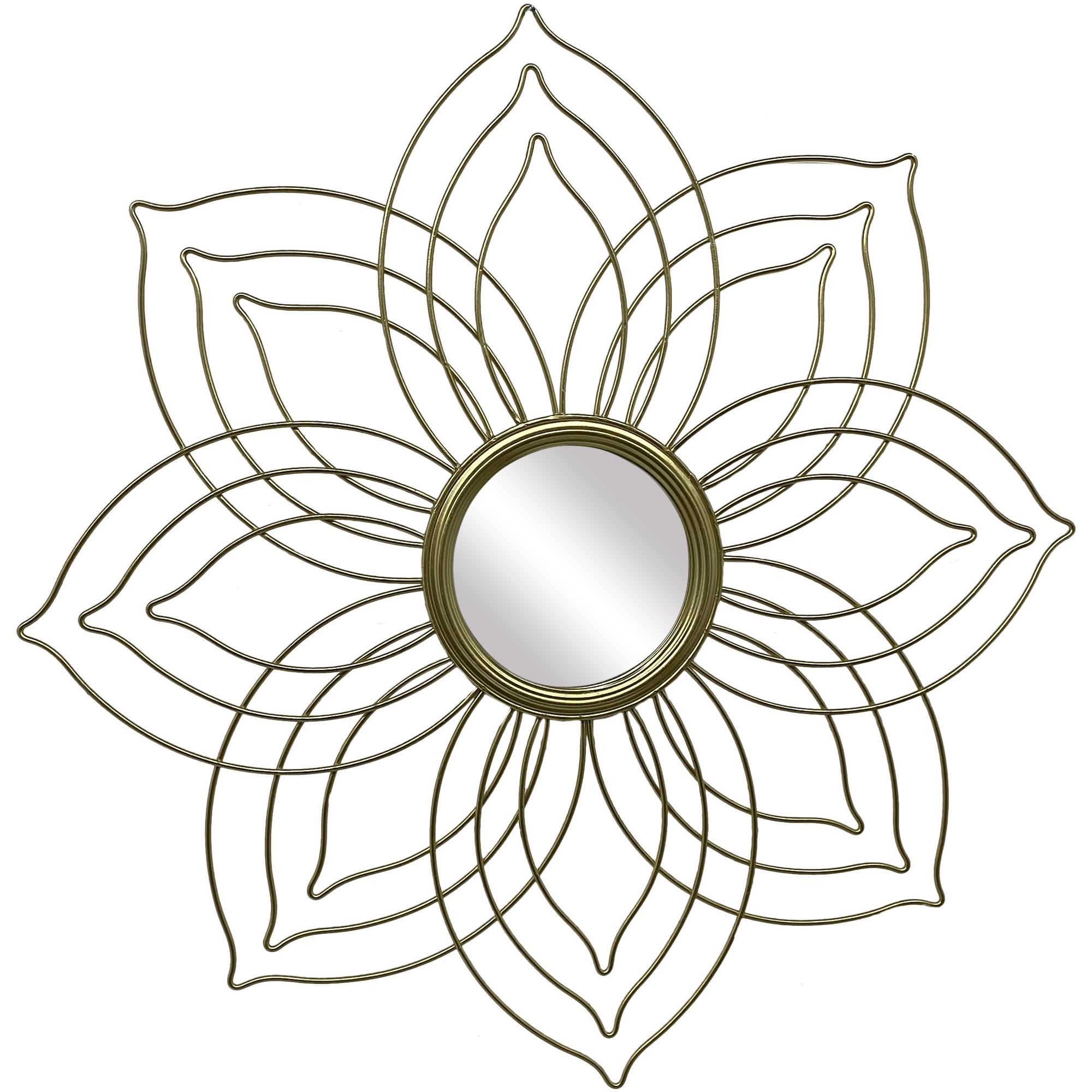 24" GOLD FLOWER MIRROR