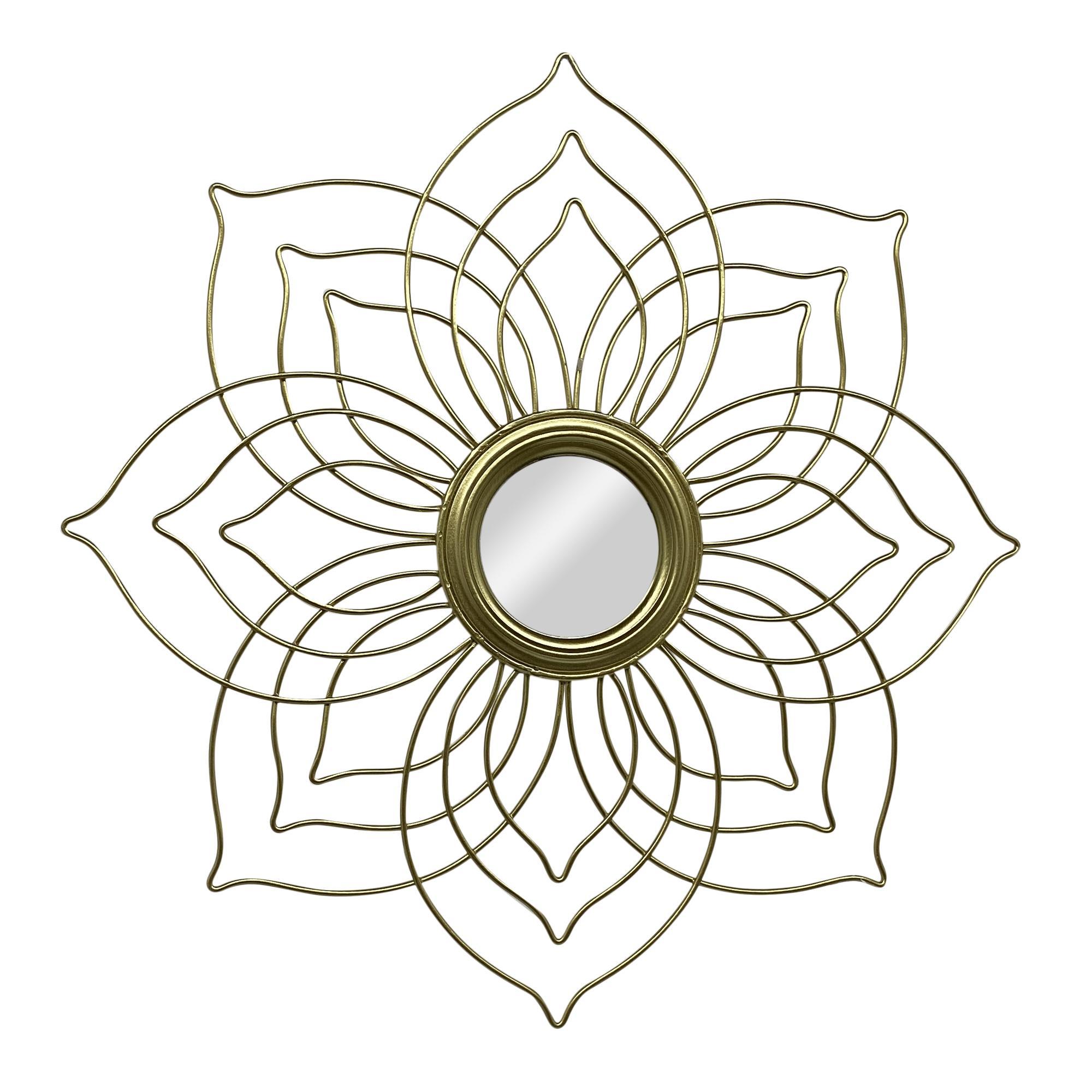 16" GOLD FLOWER MIRROR