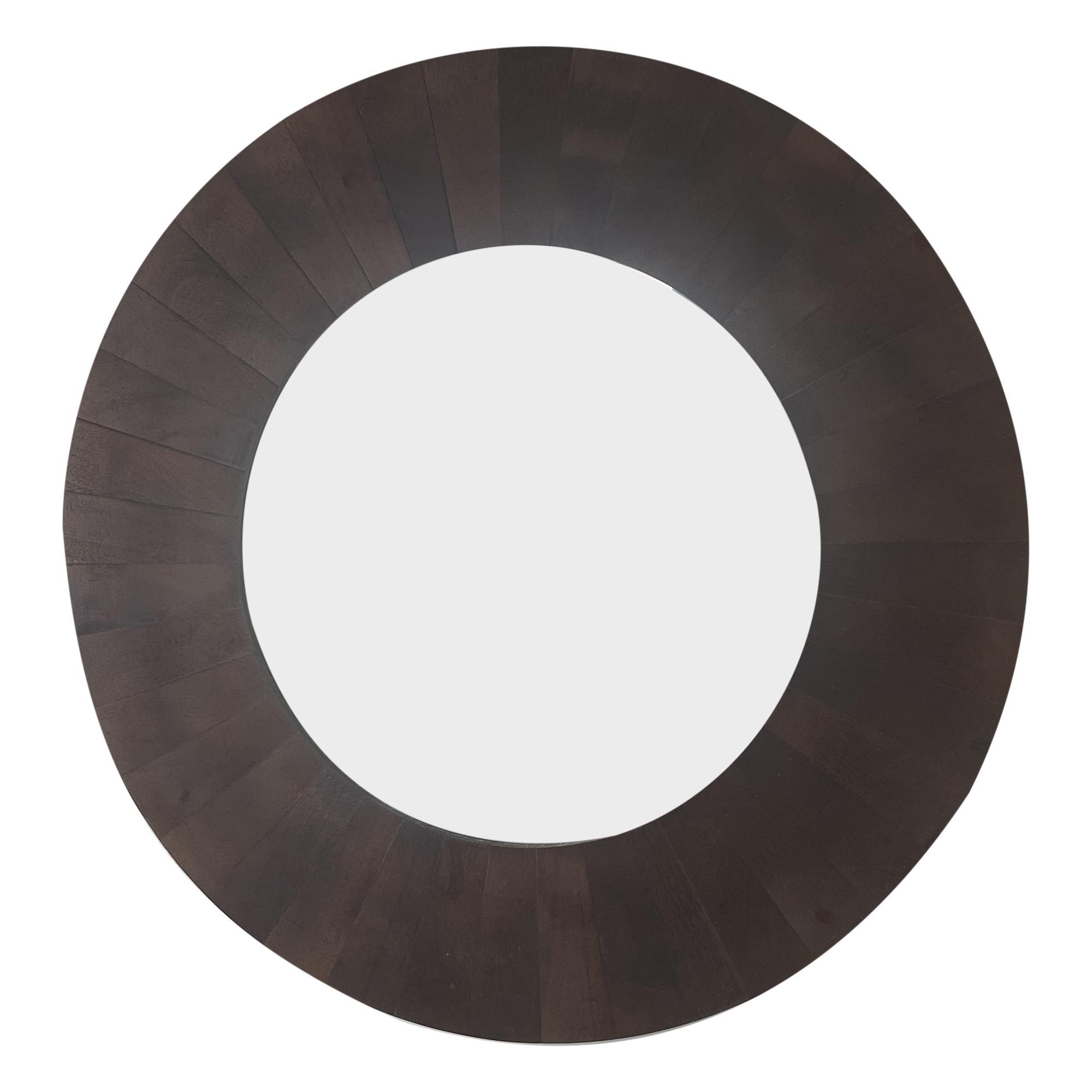 28" BRWN WOODEN MIRROR