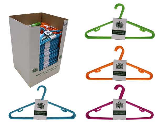 5PC ASST PLASTIC CLOTH HANGER