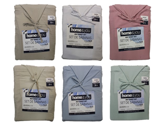 QUEEN ASST SOLID SHEET SET
