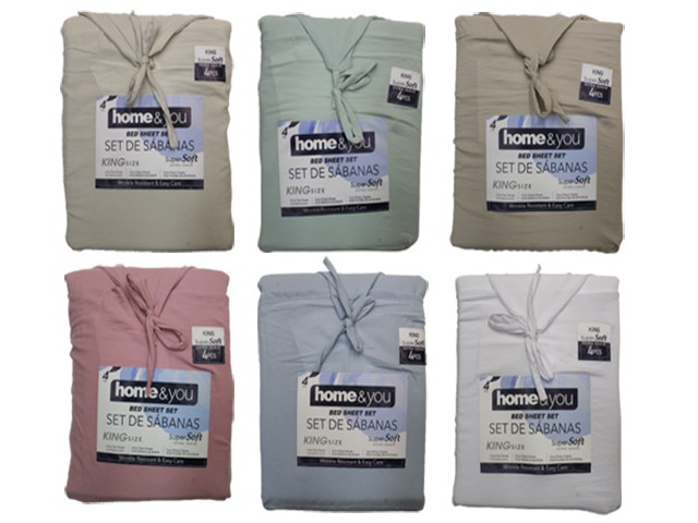 KING ASST  SOLID  SHEET SET