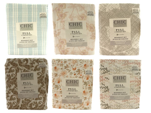 FULL ASST FABRIC BAG SHEET SET