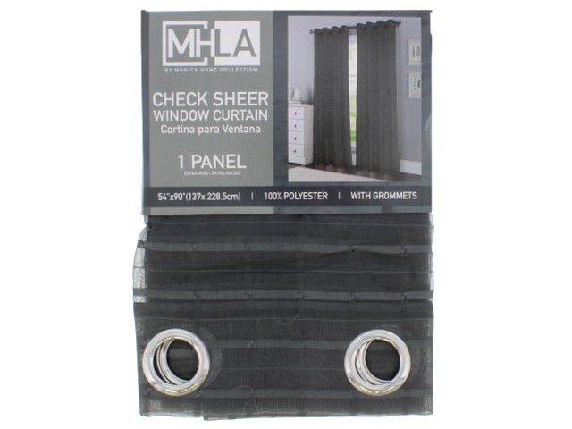 CHARCOAL SHEER  CHECK  PANEL