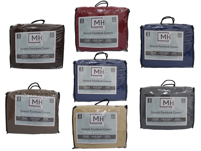 3PC ASST STRETCH SOFA COVER