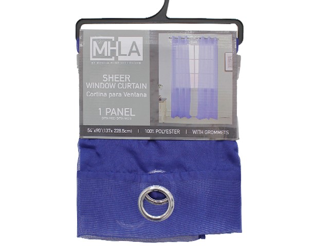 NAVY SOLID SHEER VOILE PANEL