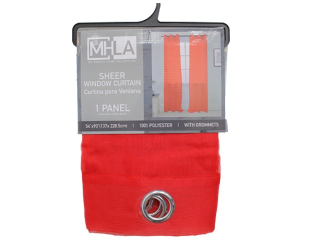 RED SOLID SHEER VOILE PANEL