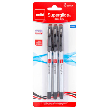 3CT BLACK INK PENS 1.0 M