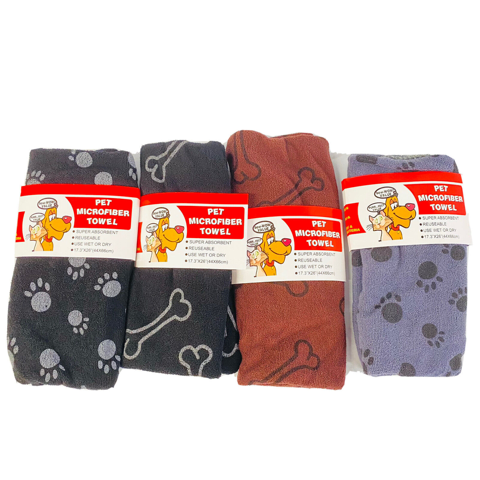 27X18 MICROFIBER PET TOWEL ASST