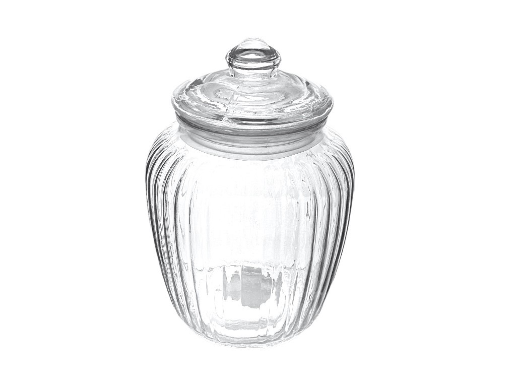 1450MLGLASS JAR W/GLASS LID