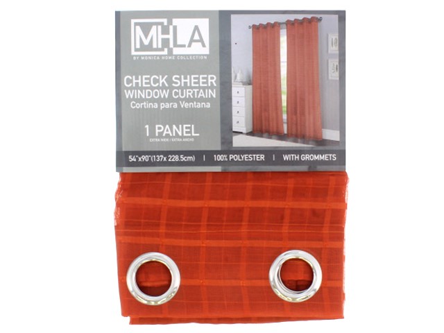 TERRACOTTA SHEER  CHECK  PANEL