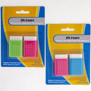 2PK ERASER W/PROTECTIVE CASE