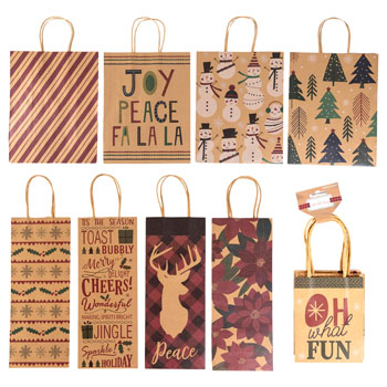 KRAFT ASST XMAS GIFT BAG
