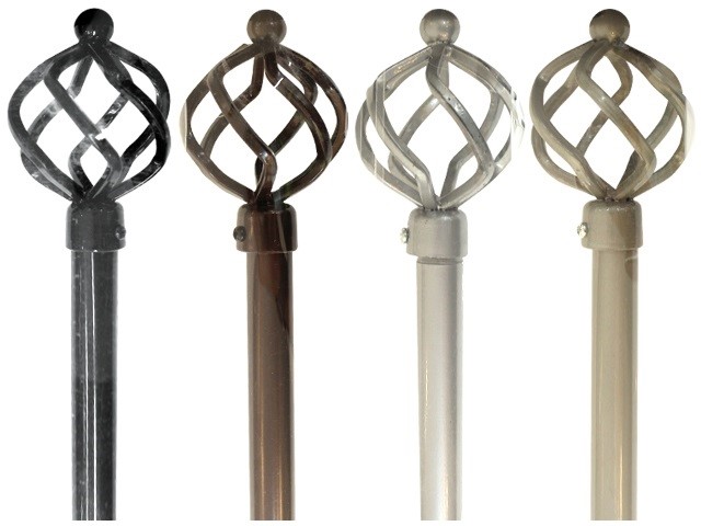 48X84 BLK SILK METAL CURTAIN ROD