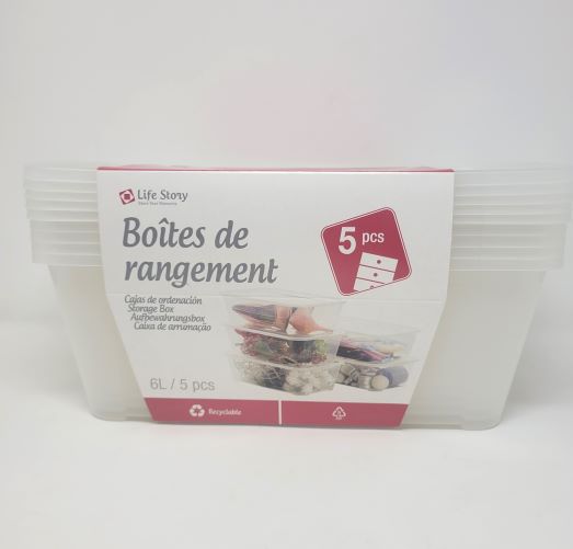 5PK 6L CLEAR BOX