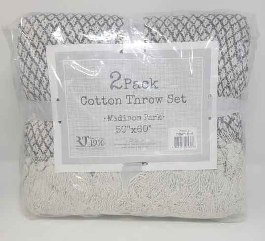 2PK 50''X60'' THROW SET CHOC