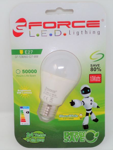 LED BULB 10W A60 3000K WARMWHT