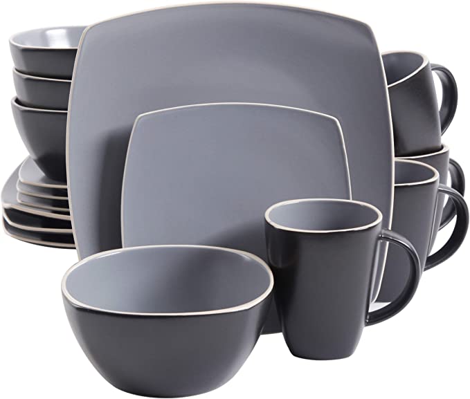 16PC SQ DW BLLK/GREY SET