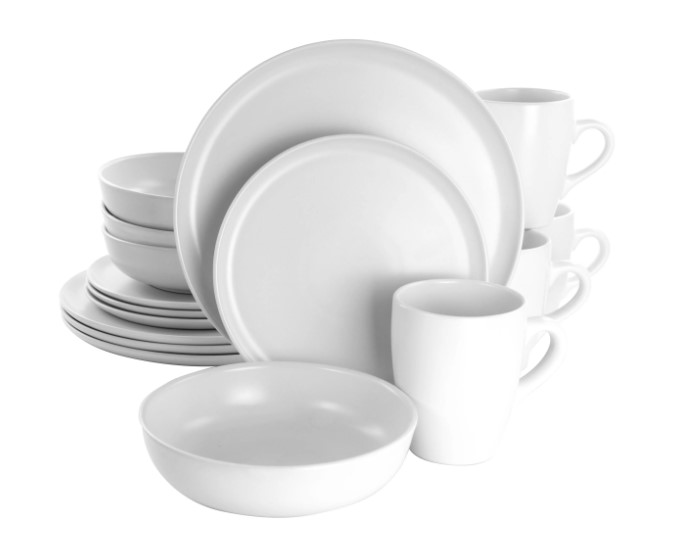 WHT RND DINNERWARE 16PC SET