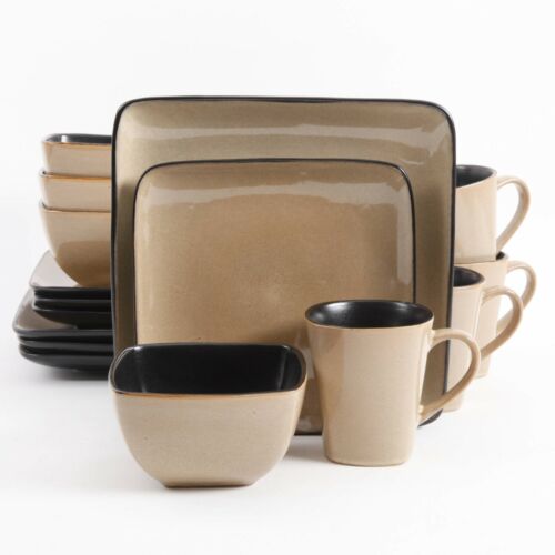 16PC SQ DW SET TAUPE/BLK