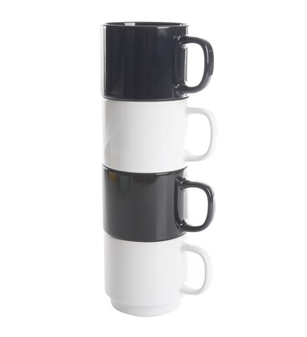 14.8 OZ STACKABLE MUG BLK/WHT