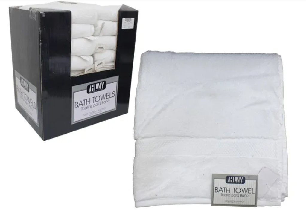 WHT BATH TOWEL 27x54