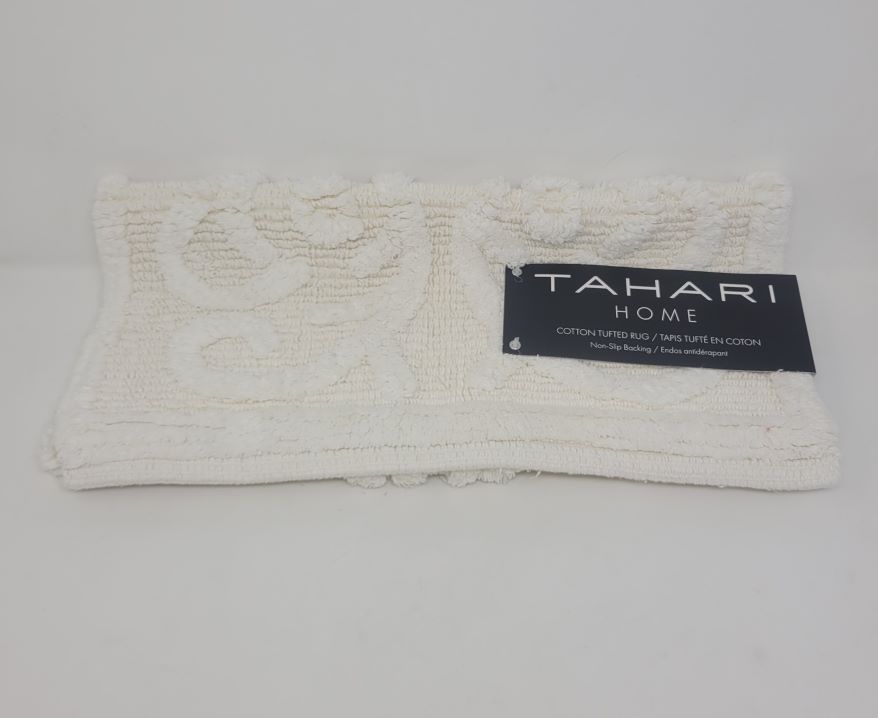 17X24 BR/WHT TUFTED LOOPED
