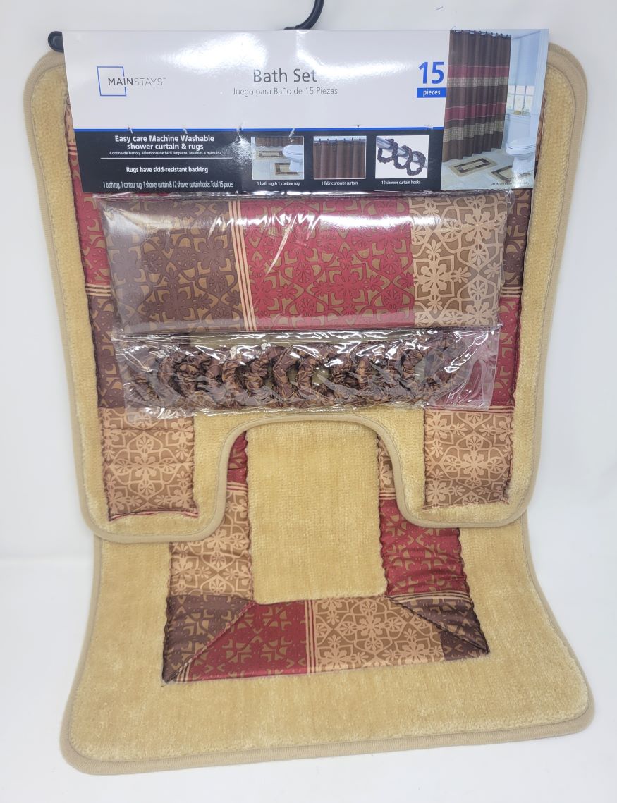 15PC MEDICI INSET BATH BRN/RED