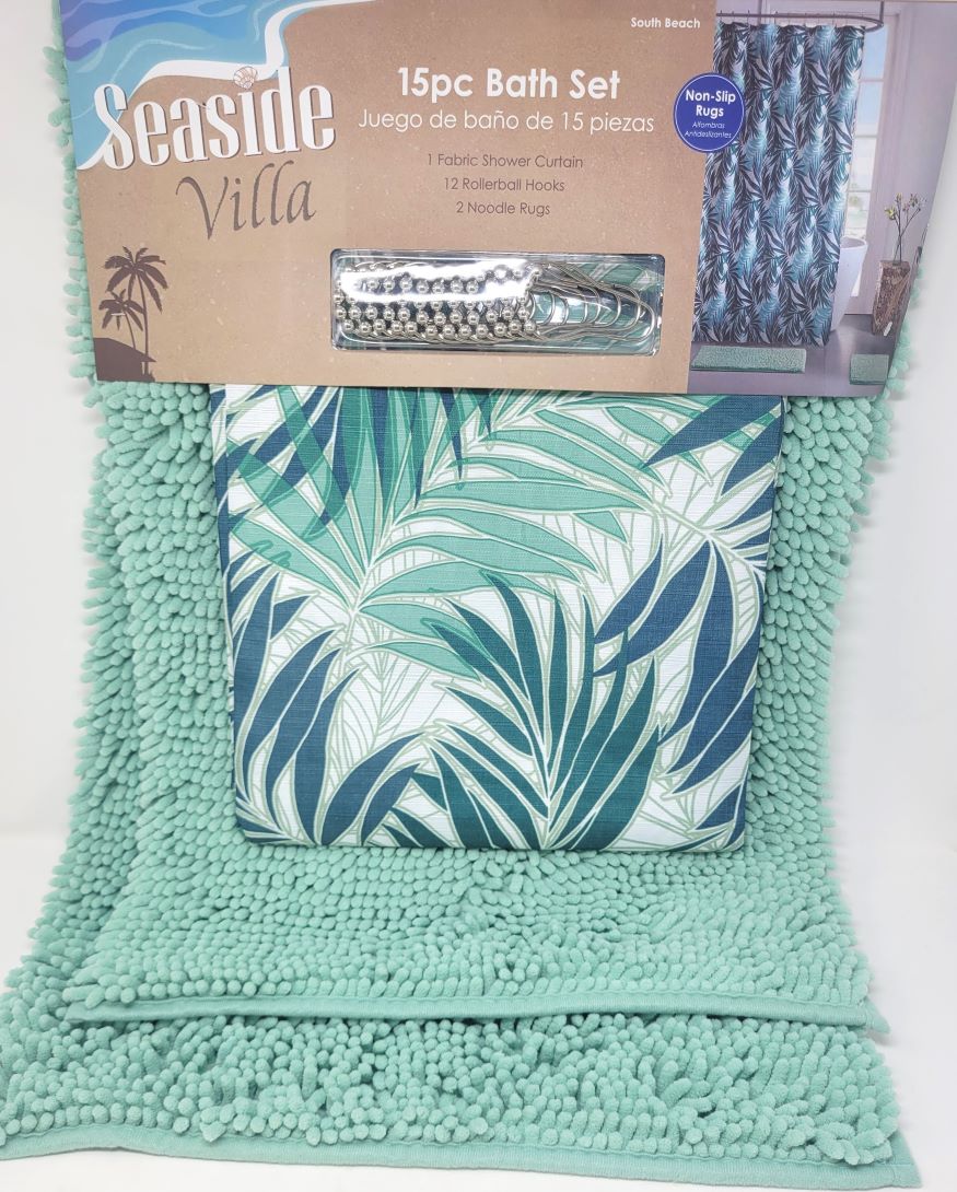 SOUTH BEACH BATH SET BLUE 15PC