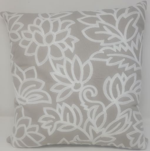 18X18 DEC-PILLOW-GR/WHITE