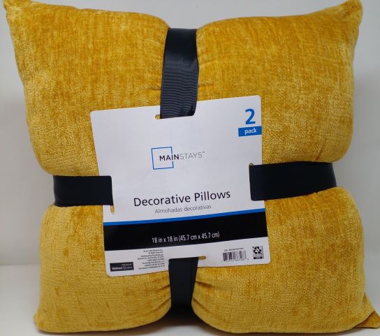 18X18 2PK CHENILLE PILLOW GOLD