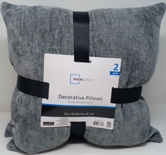 18X18 2PK CHENILLE PILLOW GREY