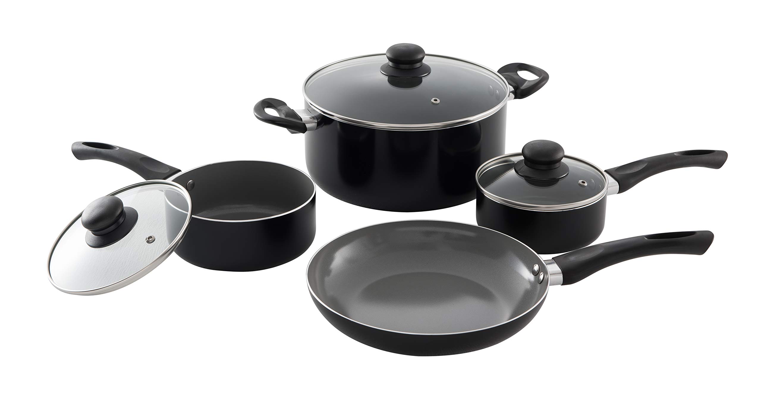 7PC NON-STICK COOK SET - BLK