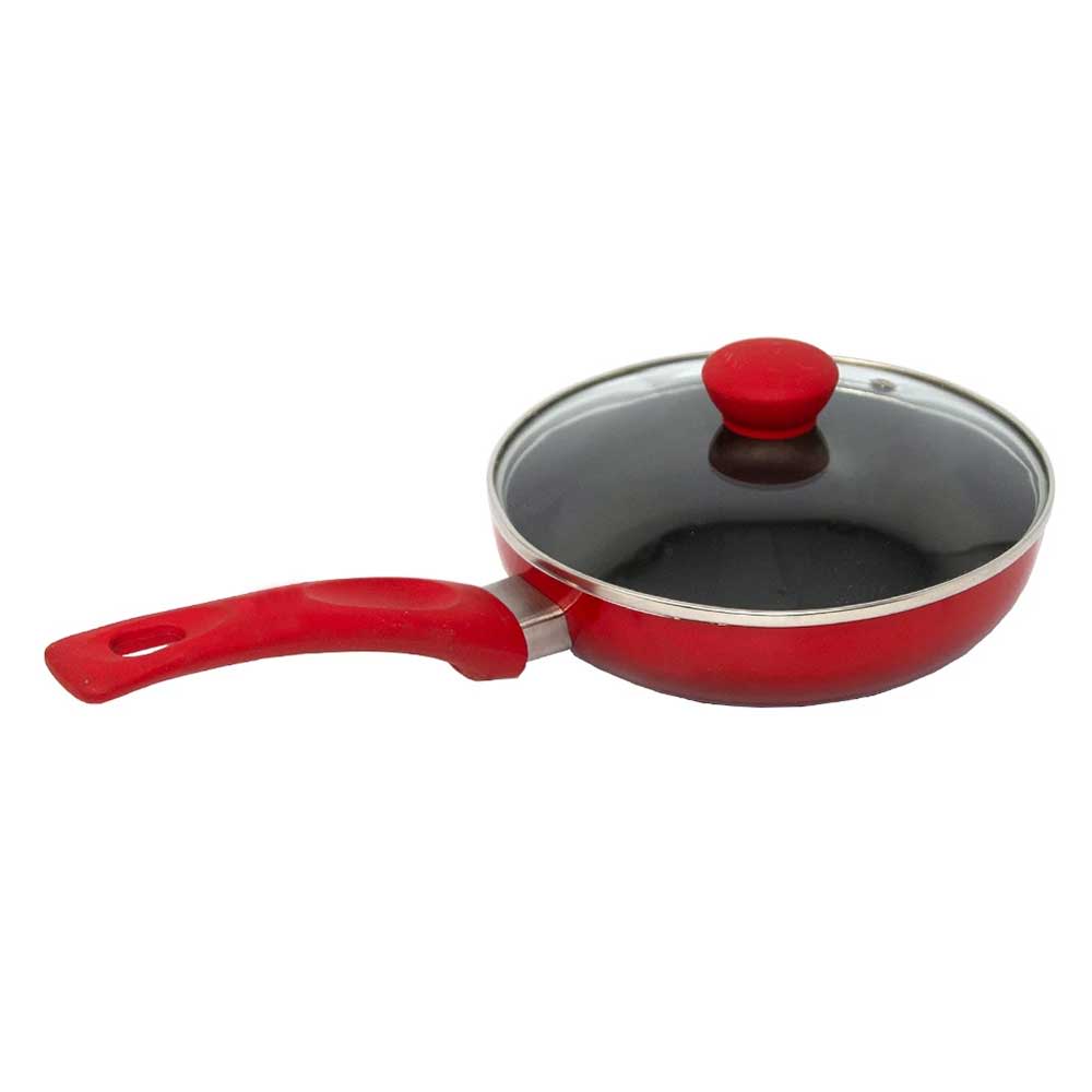 10'' DEEP FRY PAN W/LID RED