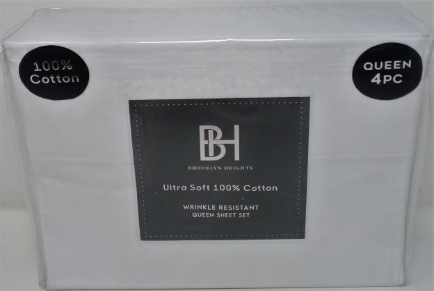 SOLID SHEET QUEEN SET WHITE
