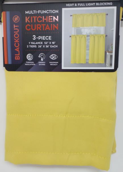 B/OUT KITCHEN CURTAIN YEL