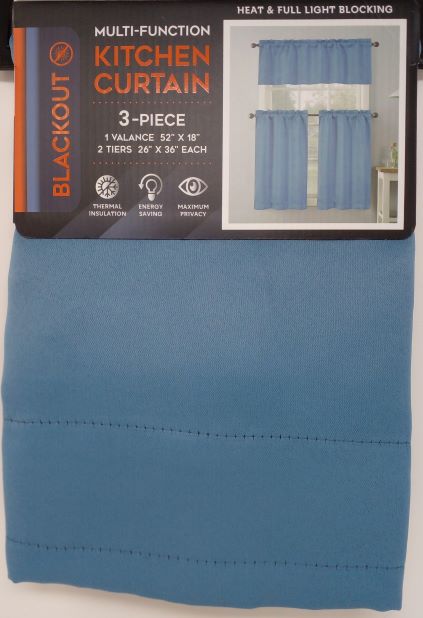 BLKOUT KITCHEN CURTAIN BLUE