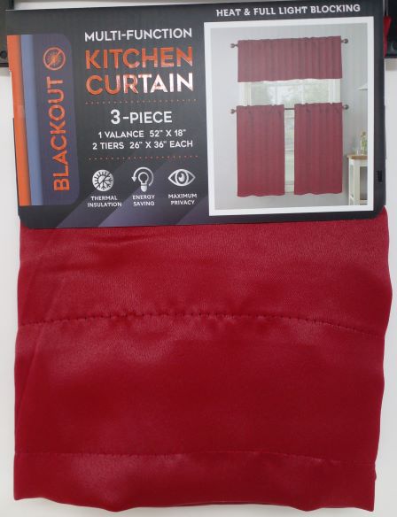 BLKOUT KITCHEN CURTAIN RED
