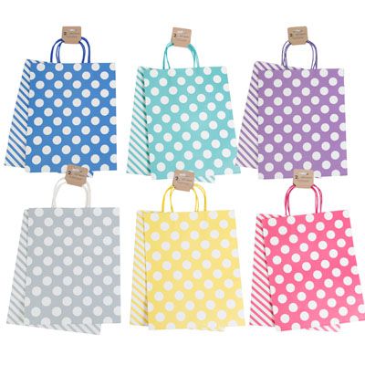 2PK DOT/STRIPE GIFT BAG