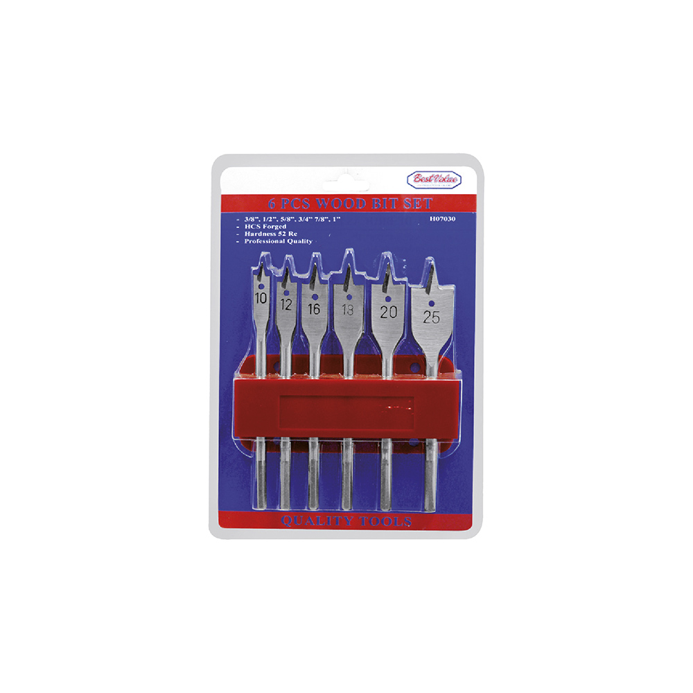 6 PCS WOOD FLAT BIT SET