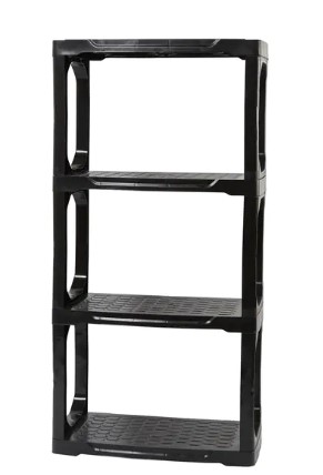 4 TIER BLACK SHELVING UNIT