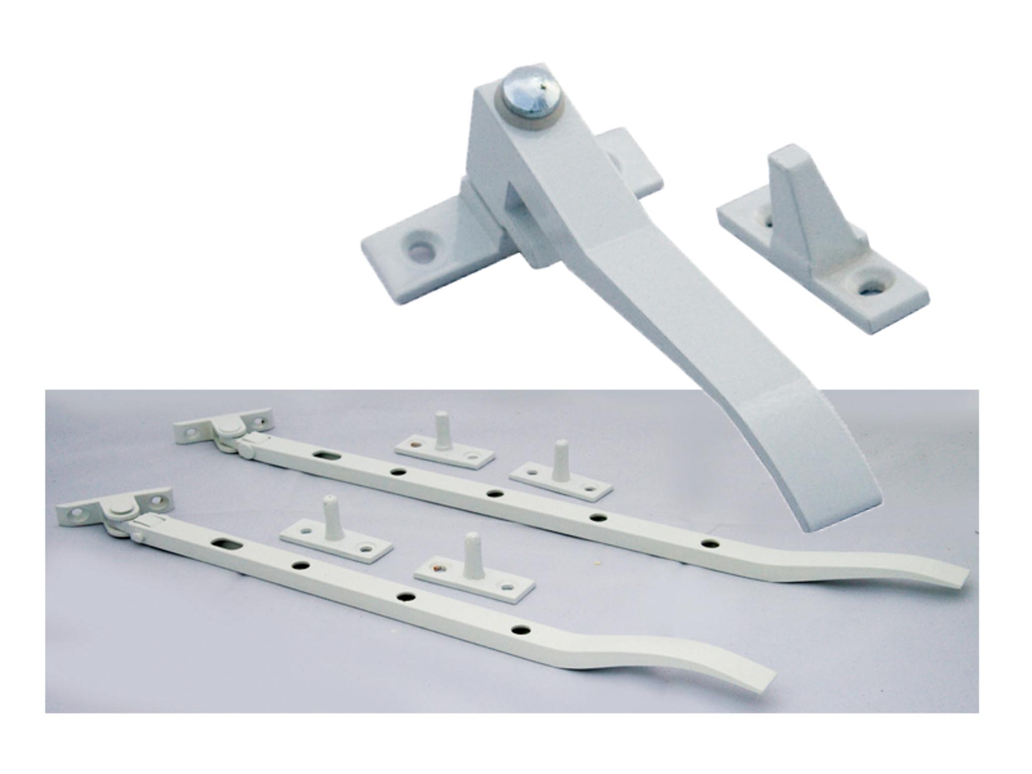 Casement Stay Alu Wht Coated12"