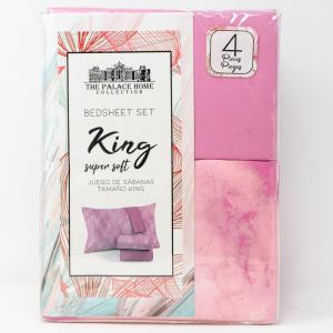 4PCS  KING SHEET SET PINK