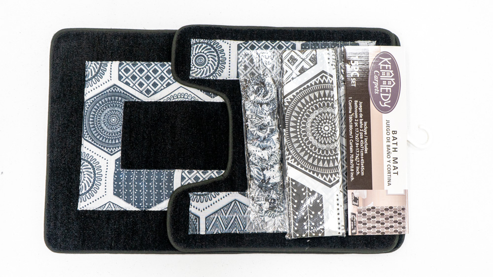 BATH MAT 15PC SET BLACK